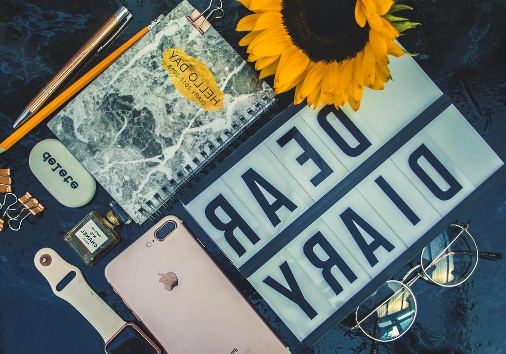 Desk with organized study planner and books